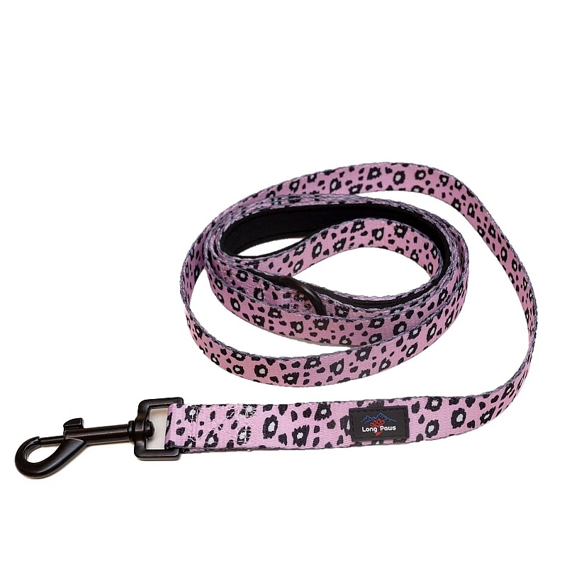 Funk the Dog Lead Pink Leopard Print