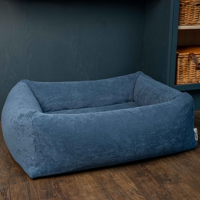 Ruff and Tumble Burnham Bolster Towelling Dog Bed Cover Denim