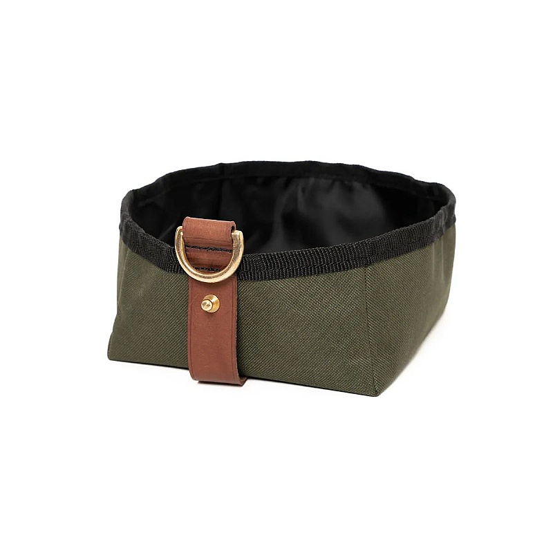 Ruff and Tumble Foldable Travel Dog Bowl Olive