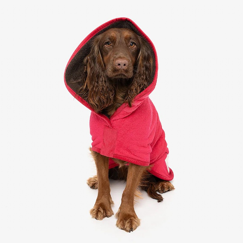 Ruff and Tumble Dog Drying Coats Raspberry and Dark Chocolate