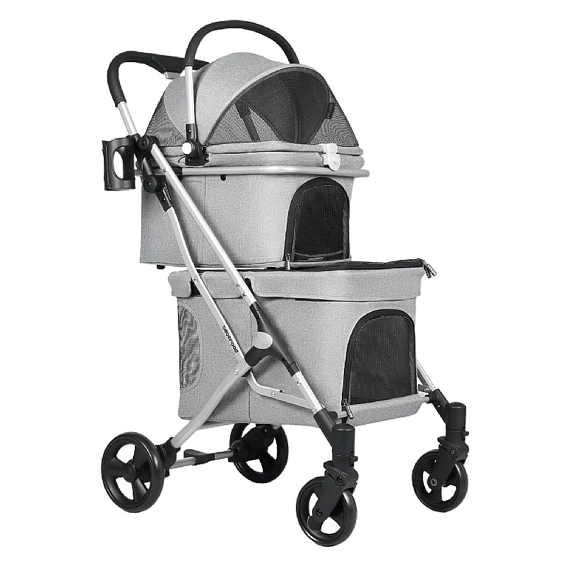 Beberoad T1 Double Decker Dog Pram Grey