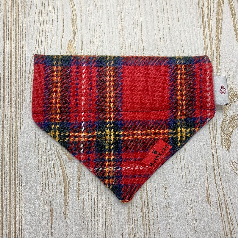 Tartan Harris Tweed Dog Bandana - Small