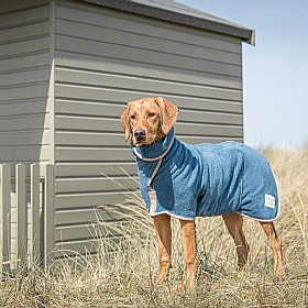 Ruff and Tumble Classic Dog Drying Coat Sandringham Blue