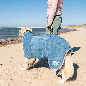 Ruff and Tumble Classic Dog Drying Coat Sandringham Blue