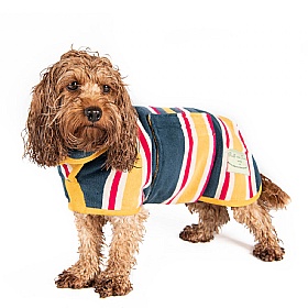 Ruff and Tumble Designer Dog Drying Coats for Short Legged Breeds Beach