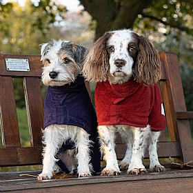 Ruff and Tumble Classic Dog Drying Coats for Short Legged Breeds Rosehip