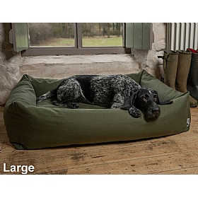 Ruff and Tumble Burnham Bolster Dog Bed Olive Large