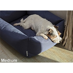 Ruff and Tumble Burnham Bolster Dog Bed Denim Medium