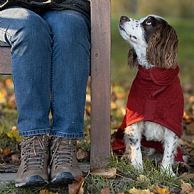 Ruff and Tumble Classic Dog Drying Coats for Short Legged Breeds Rosehip