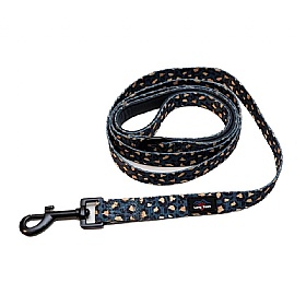 Funk the Dog Lead Green and Gold Leopard Print