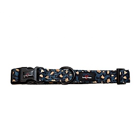 Funk the Dog Collar Green and Gold Leopard Print