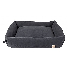 Large Corduroy Bolster Dog Bed Slate Grey