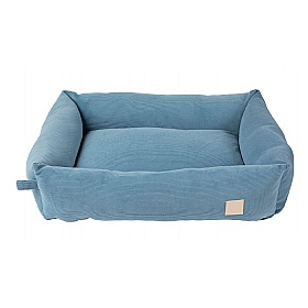 Medium Corduroy Bolster Dog Bed French Blue