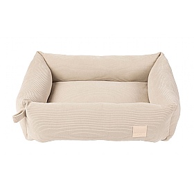 Small Corduroy Bolster Dog Bed Sandstone