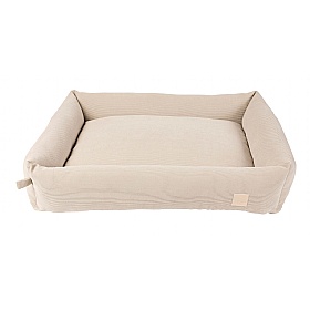 Large Corduroy Bolster Dog Bed Sandstone