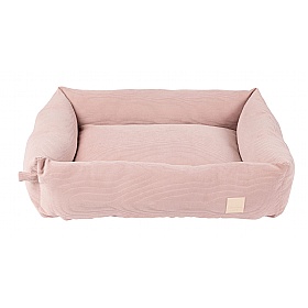 Medium Corduroy Bolster Dog Bed Blush Pink