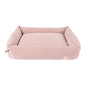 Large Corduroy Bolster Dog Bed Blush Pink