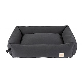 Medium Cotton Bolster Dog Bed Slate Grey