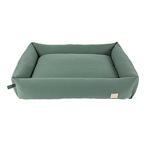 Large Cotton Bolster Dog Bed Green