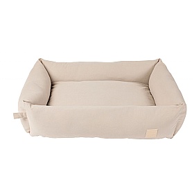 Medium Cotton Bolster Dog Bed Sandstone