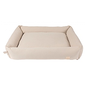 Large Cotton Bolster Dog Bed Sandstone