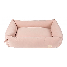 Medium Cotton Bolster Dog Bed Soft Blush