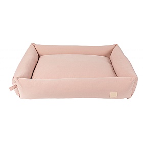 Large Cotton Bolster Dog Bed Soft Blush