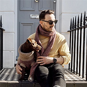 Wag & Wool Burgundy Dog Jumper and Matching Scarf Set