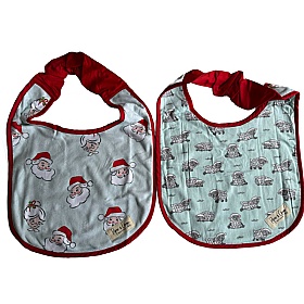 Piper & Gran Mr & Mrs Claus Christmas Dog Drool Bib Teal