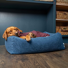 Ruff and Tumble Burnham Bolster Towelling Dog Bed Cover Denim