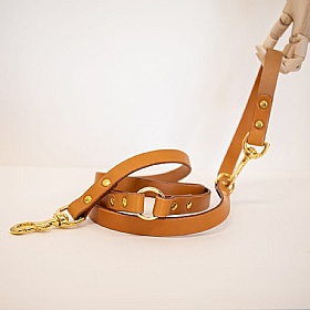 Storeys & Tails Nacho Tan Luxury Leather Adjustable Dog Leads