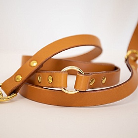 Storeys & Tails Nacho Tan Luxury Leather Adjustable Dog Leads