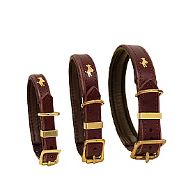 Storeys & Tails Padded Luxury Leather Dog Collar Fig