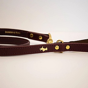 Storeys & Tails Padded Luxury Leather Dog Leads Fig