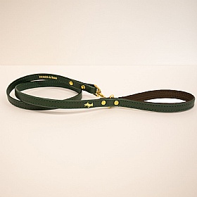 Storeys & Tails Padded Luxury Leather Dog Leads Forest