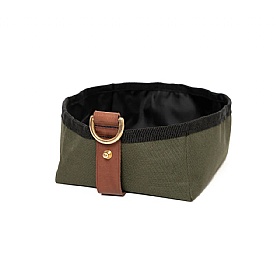 Ruff and Tumble Foldable Travel Dog Bowl Olive