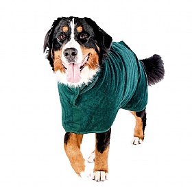 Ruff and Tumble Classic Dog Drying Coat Bottle Green