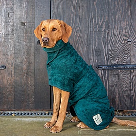 Ruff and Tumble Classic Dog Drying Coat Bottle Green