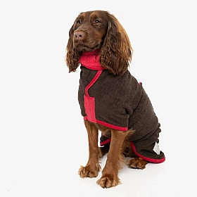 Ruff and Tumble Dog Drying Coats Dark Chocolate and Raspberry