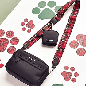 Cocopup London Red Tartan Dog Walking Bag