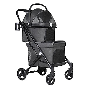 Beberoad T1 Double Decker Dog Pram Black