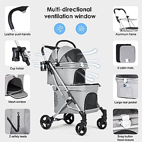 Beberoad T1 Double Decker Dog Pram Features