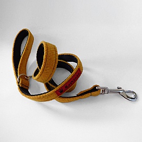 Yellow Harris Tweed Dog Lead