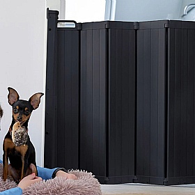 DogSpace Marley Retractable Pet Gate Black